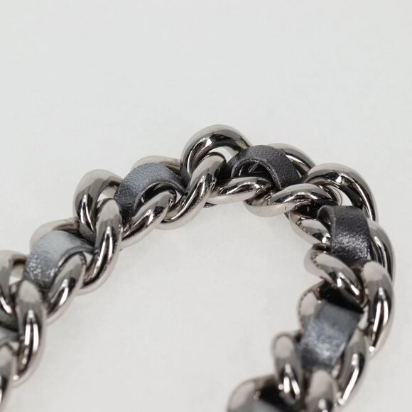 CHANEL Matelasse Chain Shoulder Bag Lamb Skin Silver CC Auth MX038AM - Picture 9 of 16